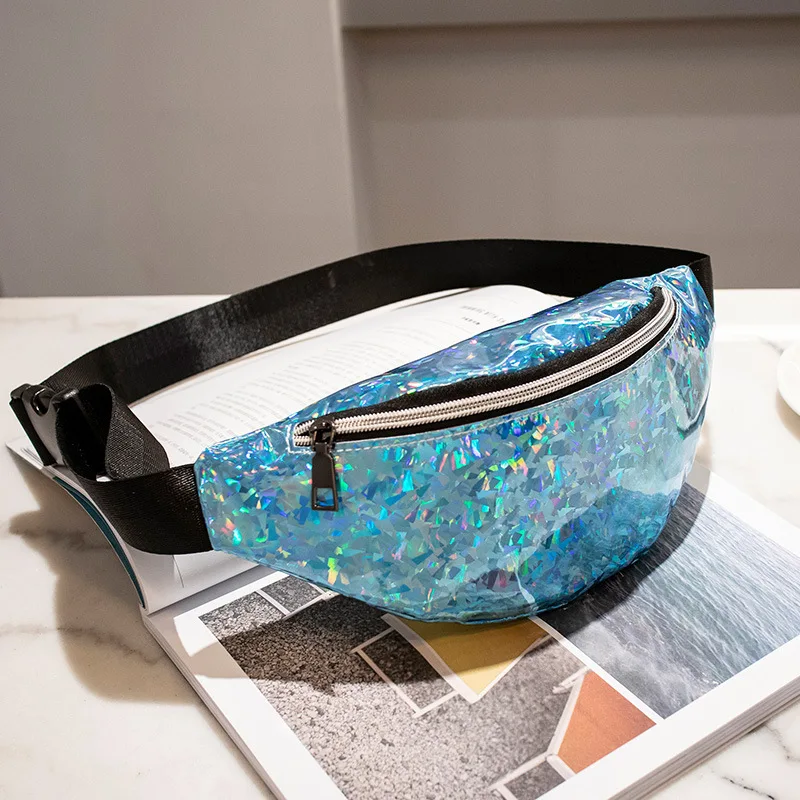 New Fashion Sequins Holographic Fanny Pack Feminina Waist Women's Laser Chest Women Belt Bag Bum Bag