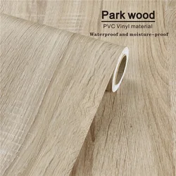 Yellow Simulated Wood Grain Contact Paper PVC Waterproof Self Adhesive Wallpaper for Furniture Renovation Peel and Stick Sticker
