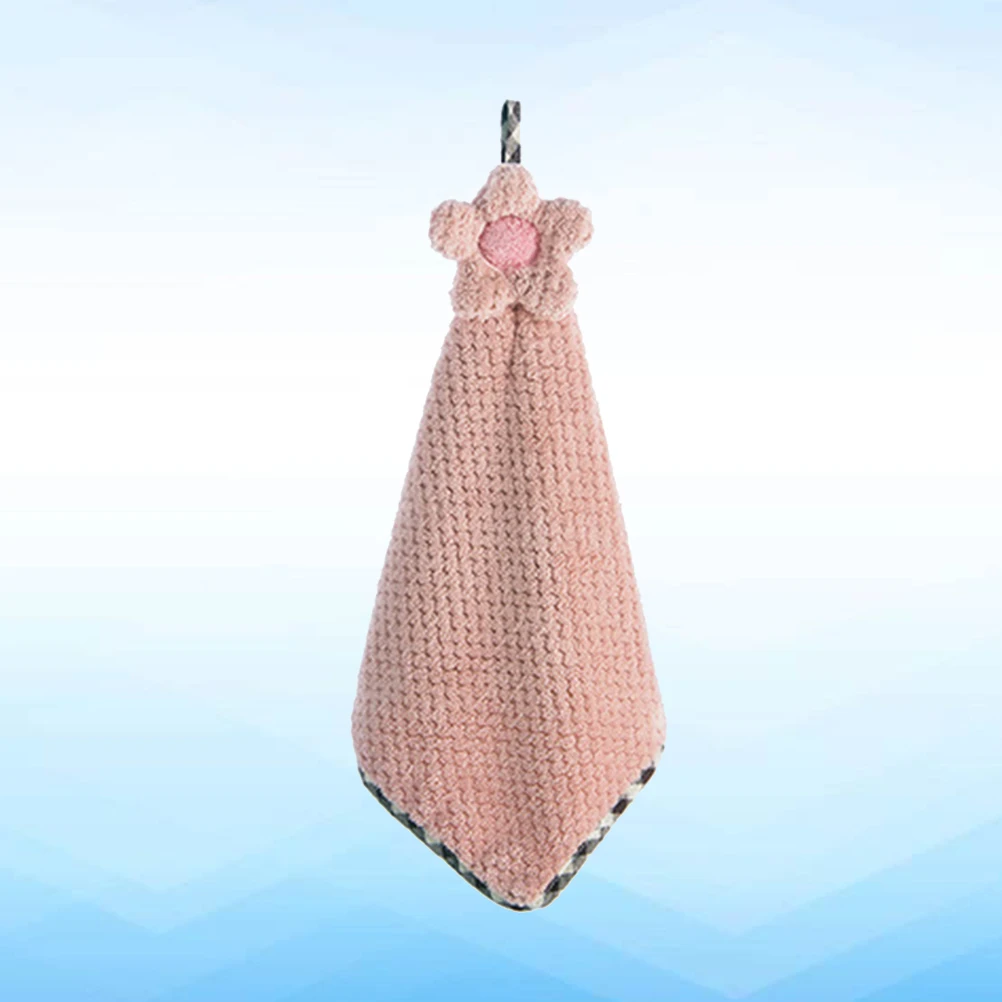 الوردي مسح الأيدي منشفة عباد الشمس تصميم حلقة معلقة التجفيف السريع ماصة للماء منشفة الصحون للمنزل المطبخ الحمام استخدام لا #3