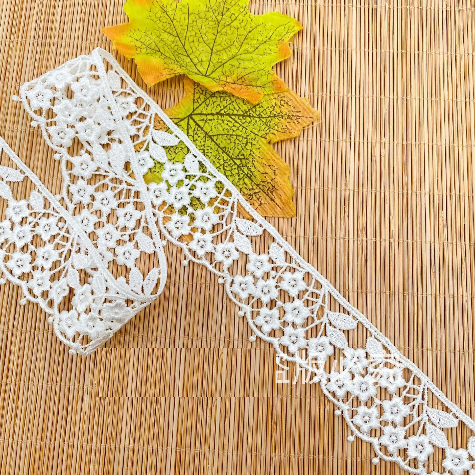 3 Yards New Polyester Shiny Thread Water Soluble Lace Trim, Halloween Witch Bunny Small Floral Lace, Lolita Dress Sewing DIY Gar