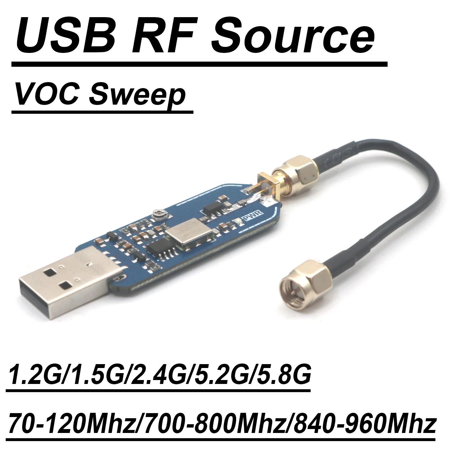 USB VOC RF Generator Source 70-120m 700-800M 915M 1.5G 2.4G 5.8G WIFI BT FM Radio LORA Helium Miner GPS Beidou POWER Amplifier