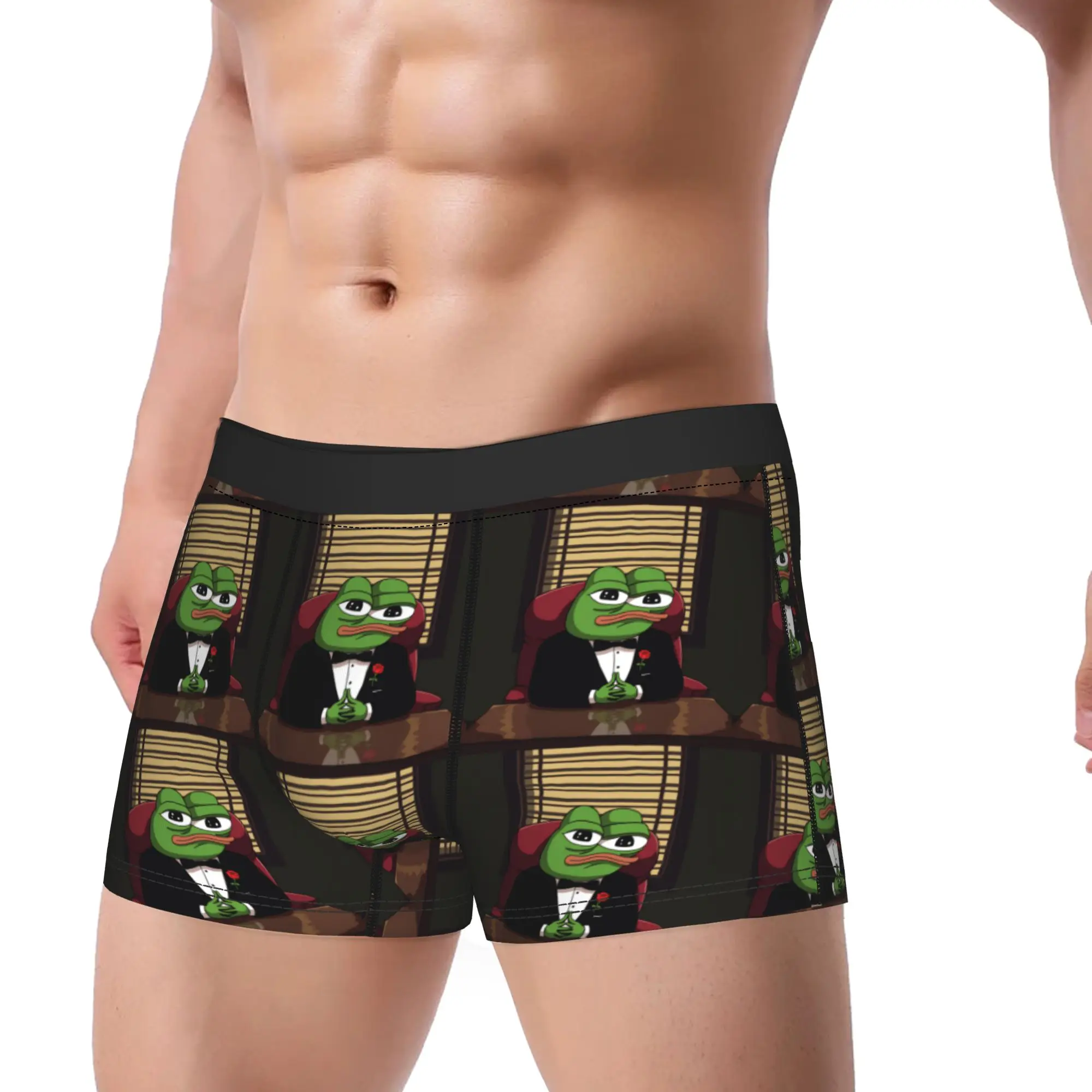 

Sad Pepes frog Underwear Males Panties Print Breathable Boxershorts Hot Sale Shorts Briefs Plus Size 2XL