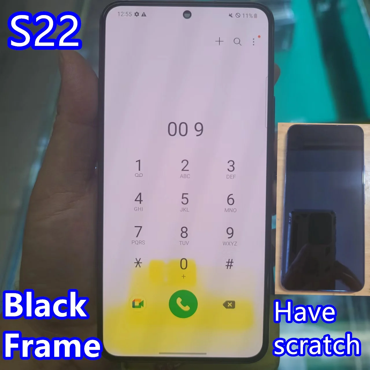 Defect yellow color AMOLED Display Touch Screen For Samsung Galaxy S22 5G S901 S901B S901B/DS Lcd Display Screen with Frame