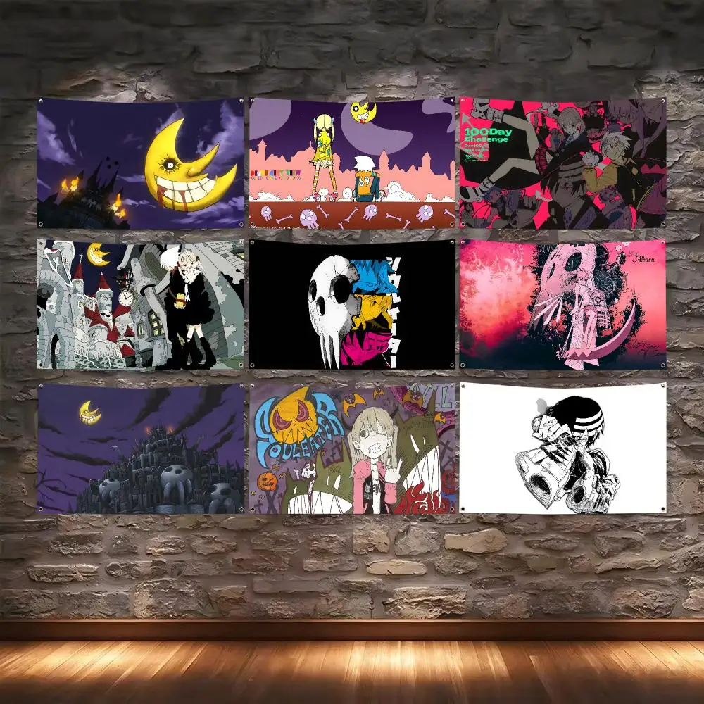 Surrounding Anime S-Soul Eater Flags Camping Outdoor Garden room Bedroom Decor Party Backdrops Wall Art Flags