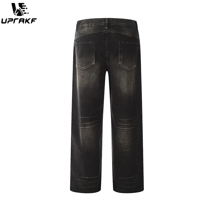 UPRAKF Straight-leg Jeans Wide Leg Pants Casual Denim Loose Autumn Fashion Basic High Street