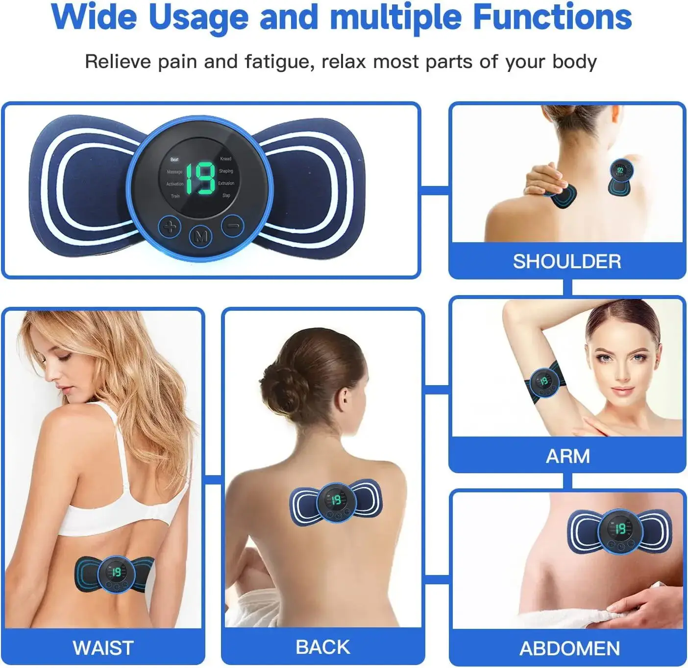 EMS Electric Foot Massager Pad Pulse Massage Patch Relief Pain Relax Feet Neck Back Acupoints Massage Improve Blood Circulation image 6