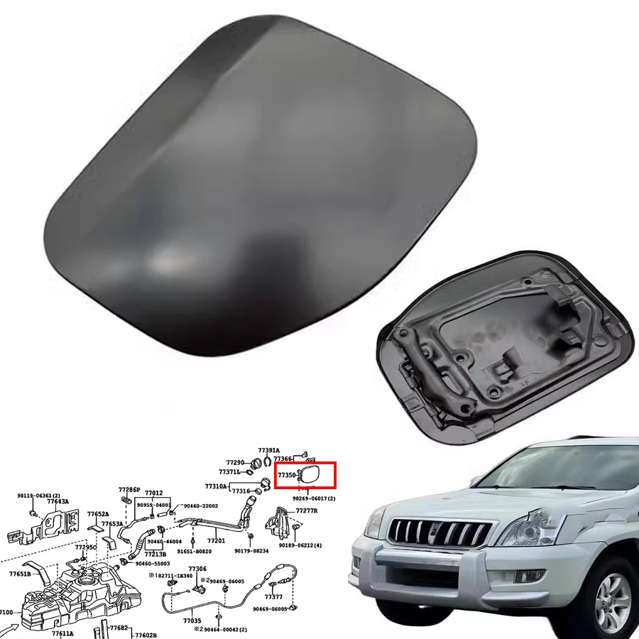Wooeight 1Pc Unpainted Fuel Gas Tank Filler Door Lid Flap Cover Fit For Toyota Land Cruiser Prado LC120 2003-2009 Lexus LX470
