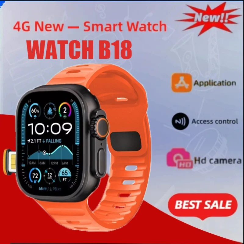 

Смарт-часы B18 Ultra 4g Android предлагает 2,1-дюймовый AMOLED-дисплей с GPS WIFI и SIM-картой для глобальных звонков, мужской выбор