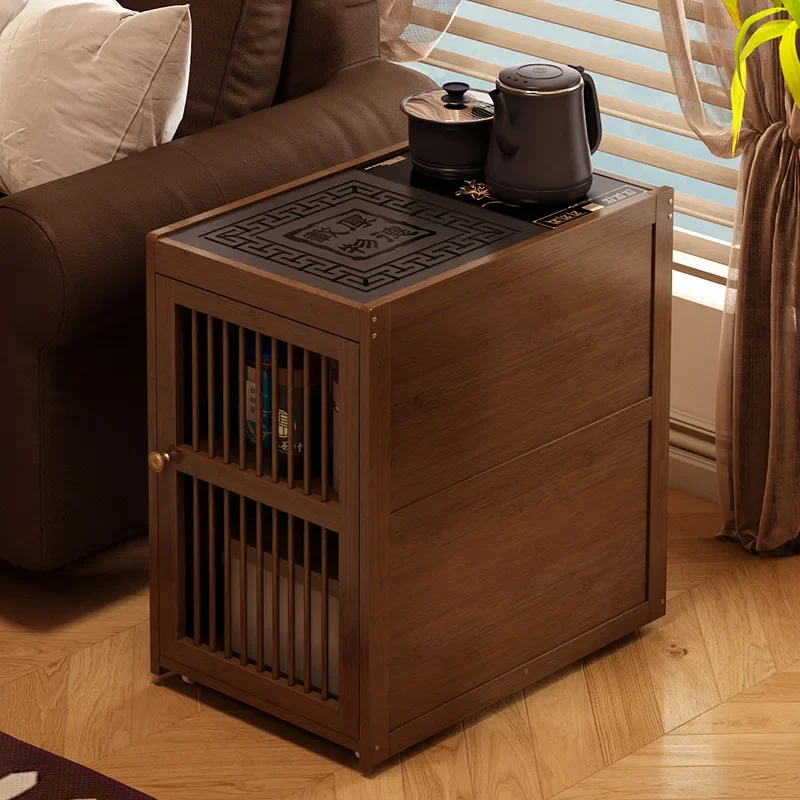 Tea table, tea car, living room, home sofa, side table, tea and water cabinet, modern and simple mobile coffee table, boiling