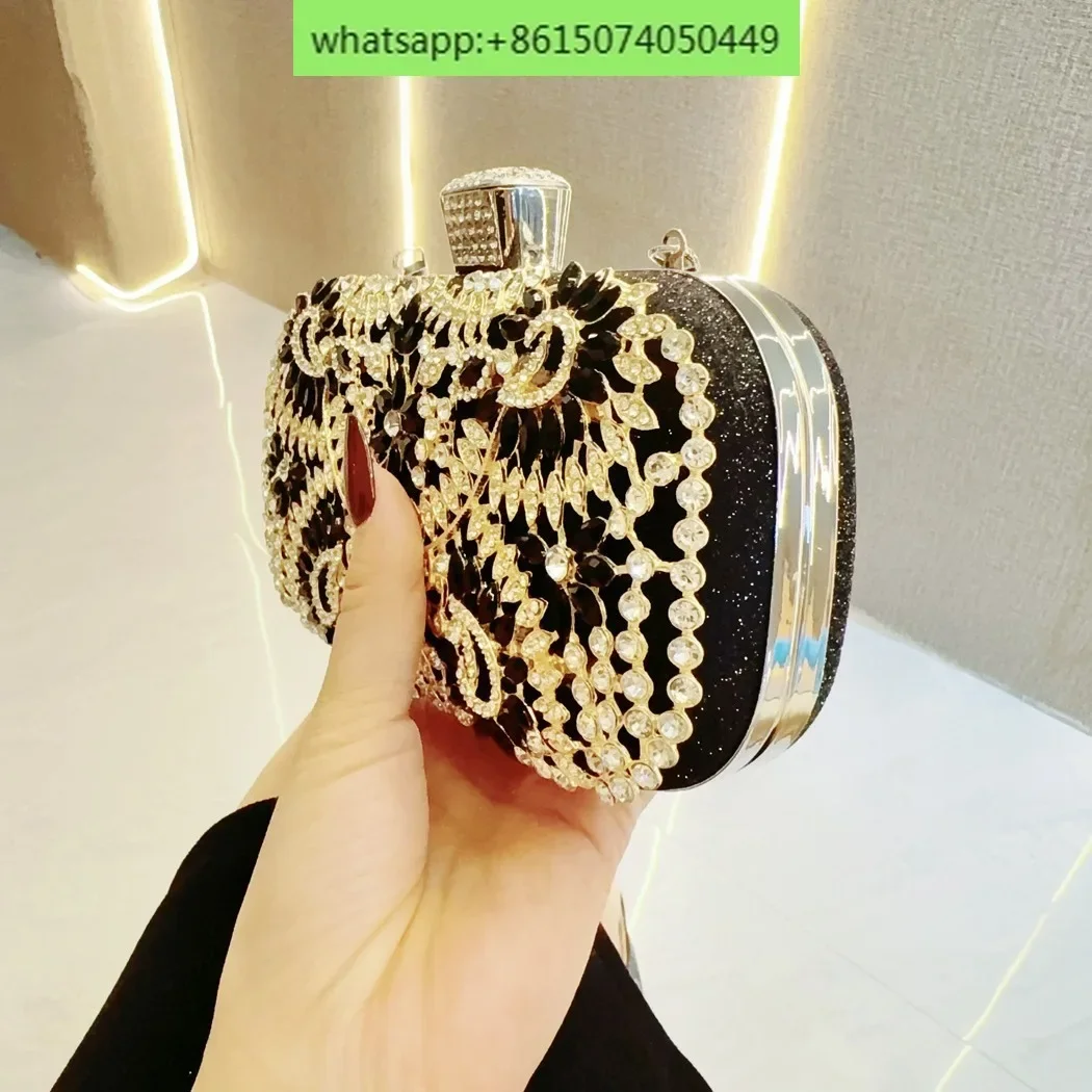 European and American niche handbags, crossbody evening bag, rhinestone hand-held single shoulder women's bag, banquet bag