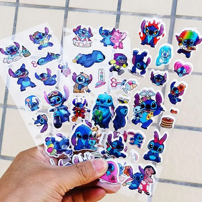 1 Sheets Disney Cute Cartoon Anime Lilo & Stitch Stickers Diy Diary Stickers Stitch Birthday Party Decoration Fun Classictoy