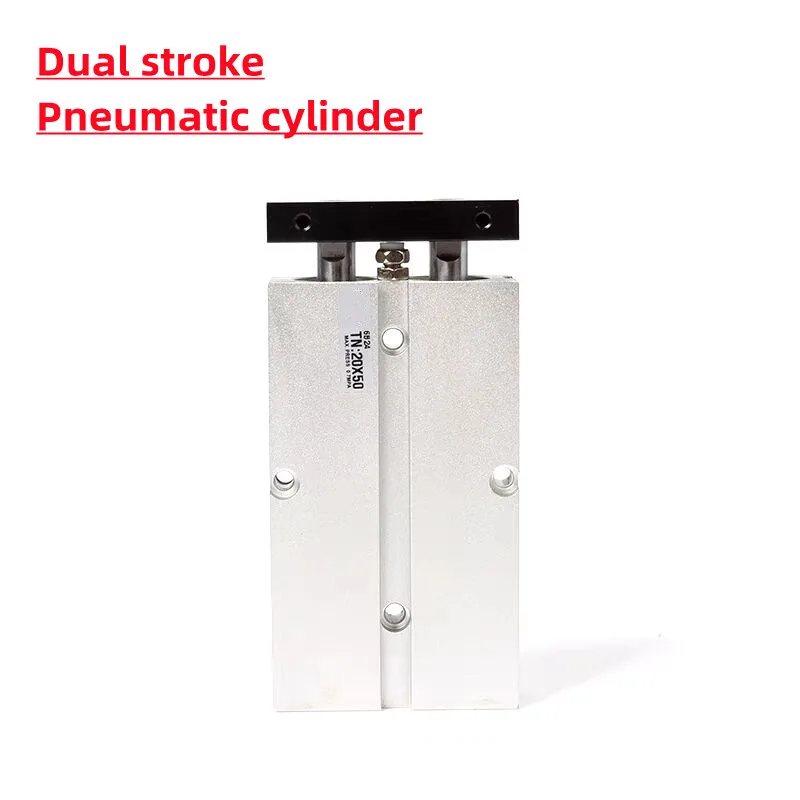 TN Twin-Rod Dual Pneumatic Cylinder 10 16 20 25 32mm Stroke Aluminum Alloy 30 40 50 60 80 100 150 200mm Air Cylinder