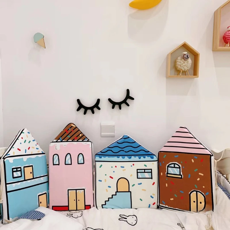 

Nordic small house bed enclosure, children's room decoration home, newborn crib soft bag, anti-collision cartoon enclosure