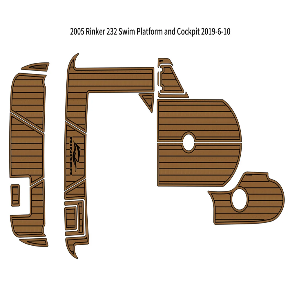 

2005 Rinker 232 Swim Platform Cockpit Pad Boat EVA Foam Faux Teak Deck Floor Mat