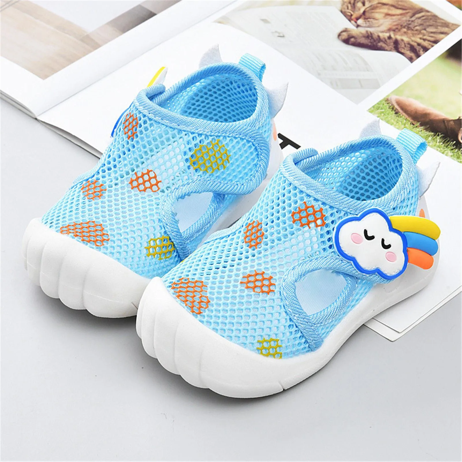 Summer Breathable Air Mesh Kids Sandals 1-4T Baby Unisex Casual Shoes Anti-slip Soft Sole First Walkers Infant Lightweight Shoes