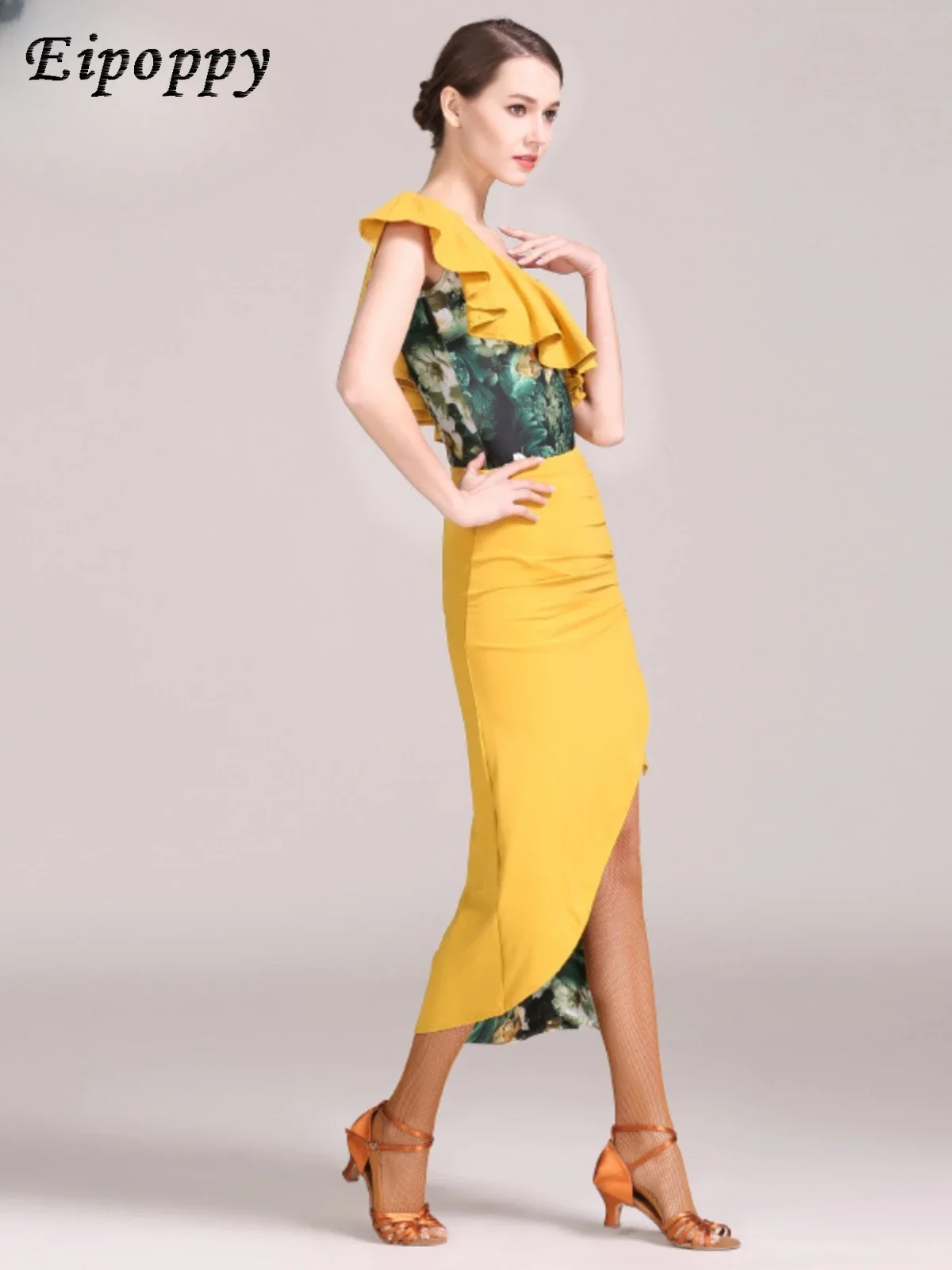 Gonna a doppio strato in composito estivo con cinturino gonna da ballo latino