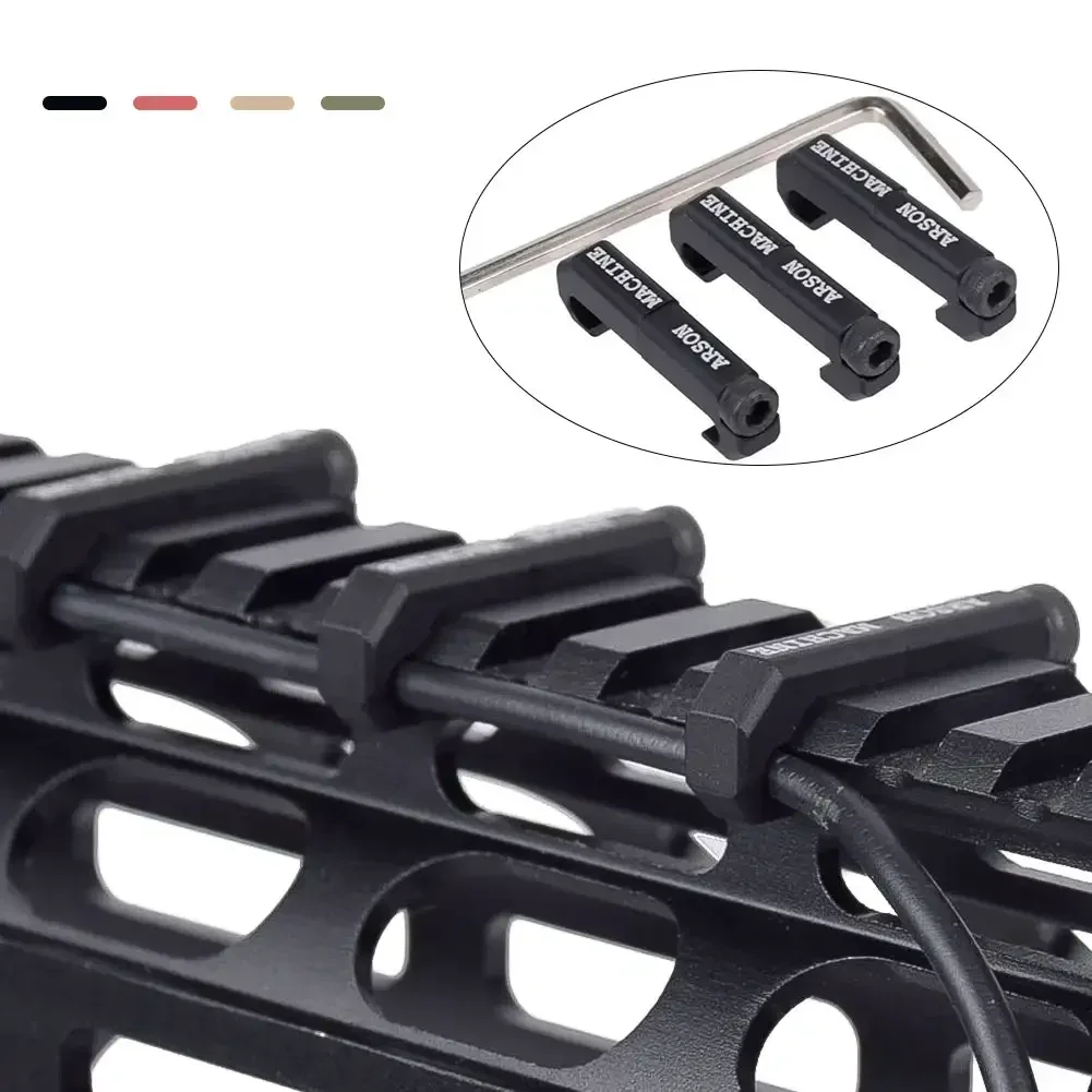 Tactical 3pcs/Set M-LOK Wire Guide System Cable Management Rail Cover Picatinny Rail Handguard Wire Guide Tail Fixed Airsoft