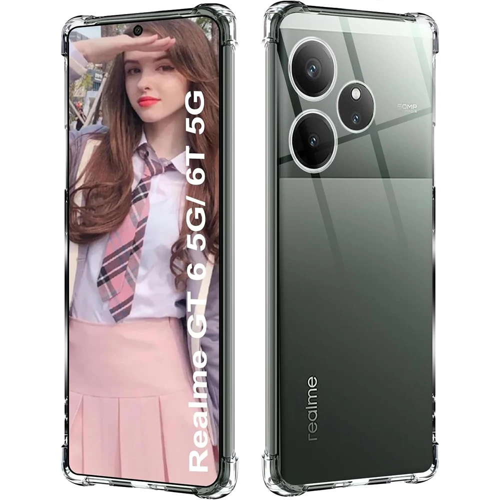 Case For Realme GT6 Global Reinforced Corners Airbag Shockproof Soft TPU Cover For OPPO Realme Neo6 6T SE Couqe Funda