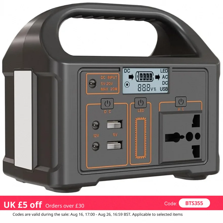 Mini Portable Power Station 100Wh, 240V Pure Sine Wave AC Outlet, 100W Solar Panel Generator, Backup Lithium Battery for Outdoor Camping & Home Emergency