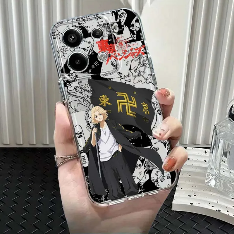 

T-Tokyos R-Revengers Cartoon For Xiaomi Mi Poco F2 F3 F4 F5 F6 X5 X6 X7 Pro TPU Protection Transparent Phone Case
