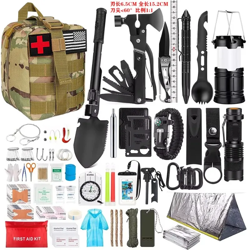 

Outdoor adventure camping equipment supplies survival tool set