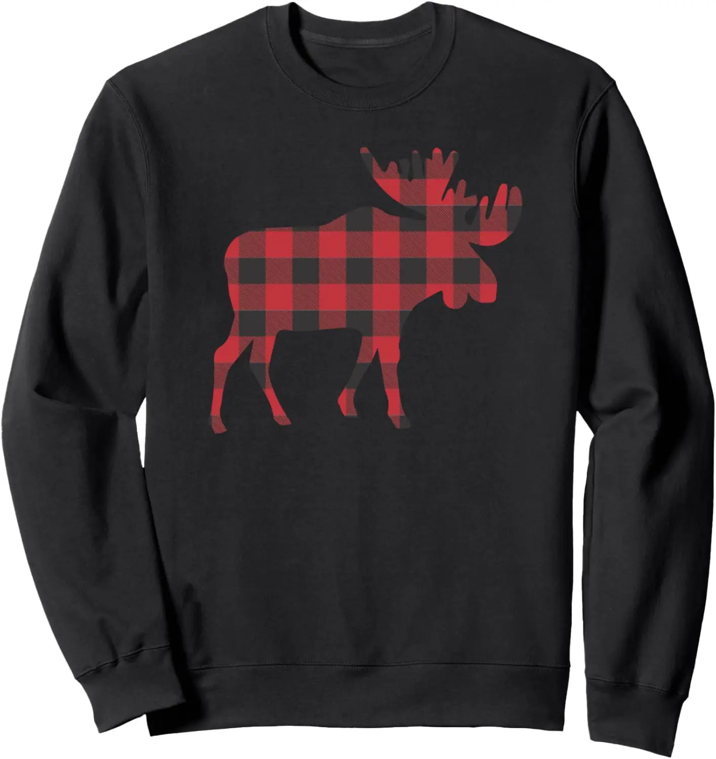 

Moose Buffalo Check Sweater Lumberjack Christmas Sweatshirt