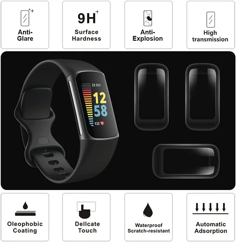 Fitbit 충전용 3D 곡선 소프트 스크린 보호대, Fitbit Inspire 3, 럭셔리, 풀 커버 보호 필름, 6, 5, 4, 3 스마트 워치, 100PCs