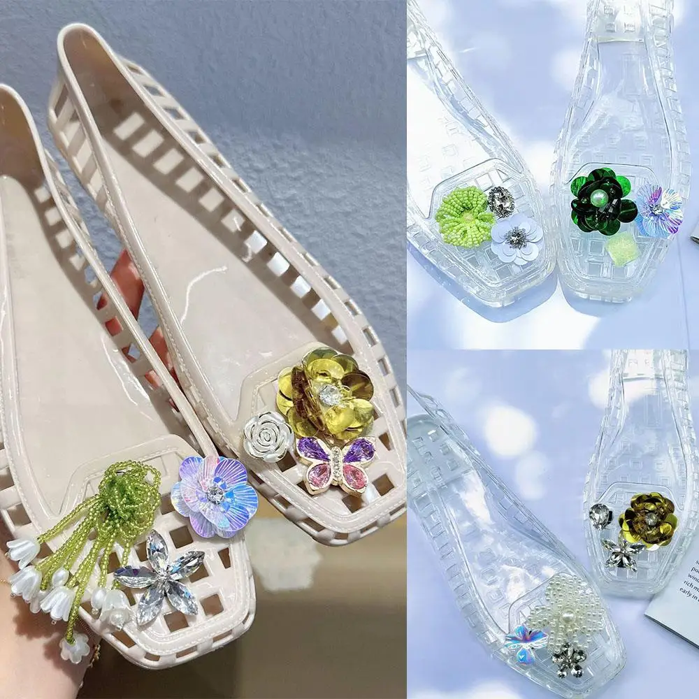 

Shoes Accessories Crystal Shoe Clips Flower Shoe Buckles Shiny Shoe Ornaments Sweet Fashion Cool Elegant Tassel Pendant Show