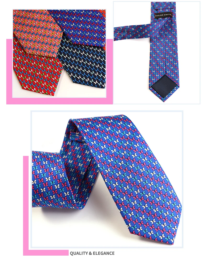 Tailor Smith Krawatte aus 100 % Seide für Herren, handgefertigte Krawatte mit Tiermuster, Krawatte zum Vatertag, Geburtstag, Geschenk – Detail 24