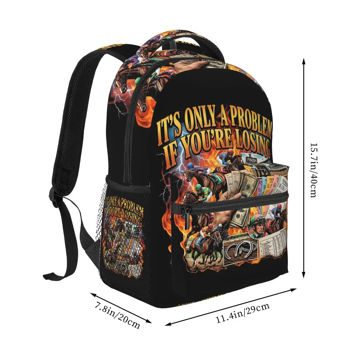 It's Only A Problem If You're Losing Winners Never Quit Gambling Student Backpack School Bag Daypack Bookbag Shoulder Bags