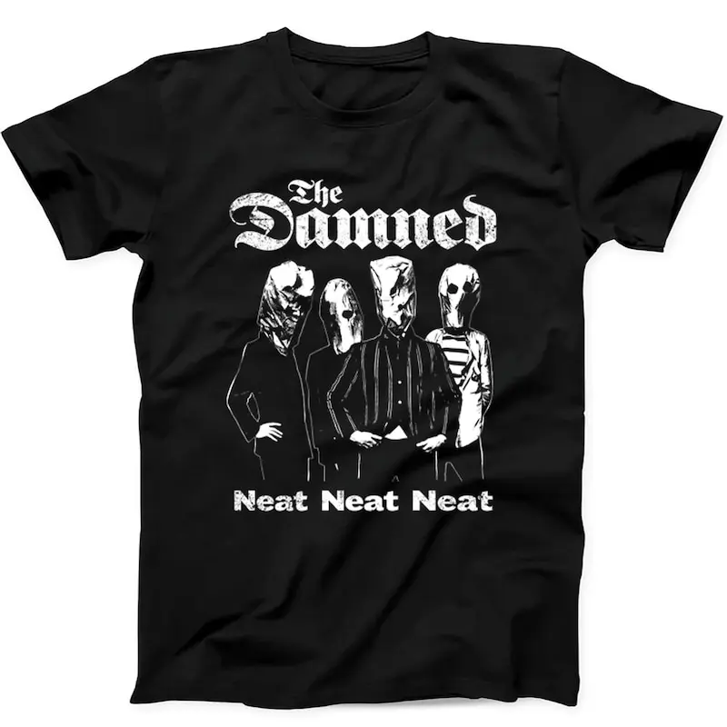 The Damned Neat Neat Neat Punk Rock Music Gift Tote Bag Tee T Shirt Sweatshirt