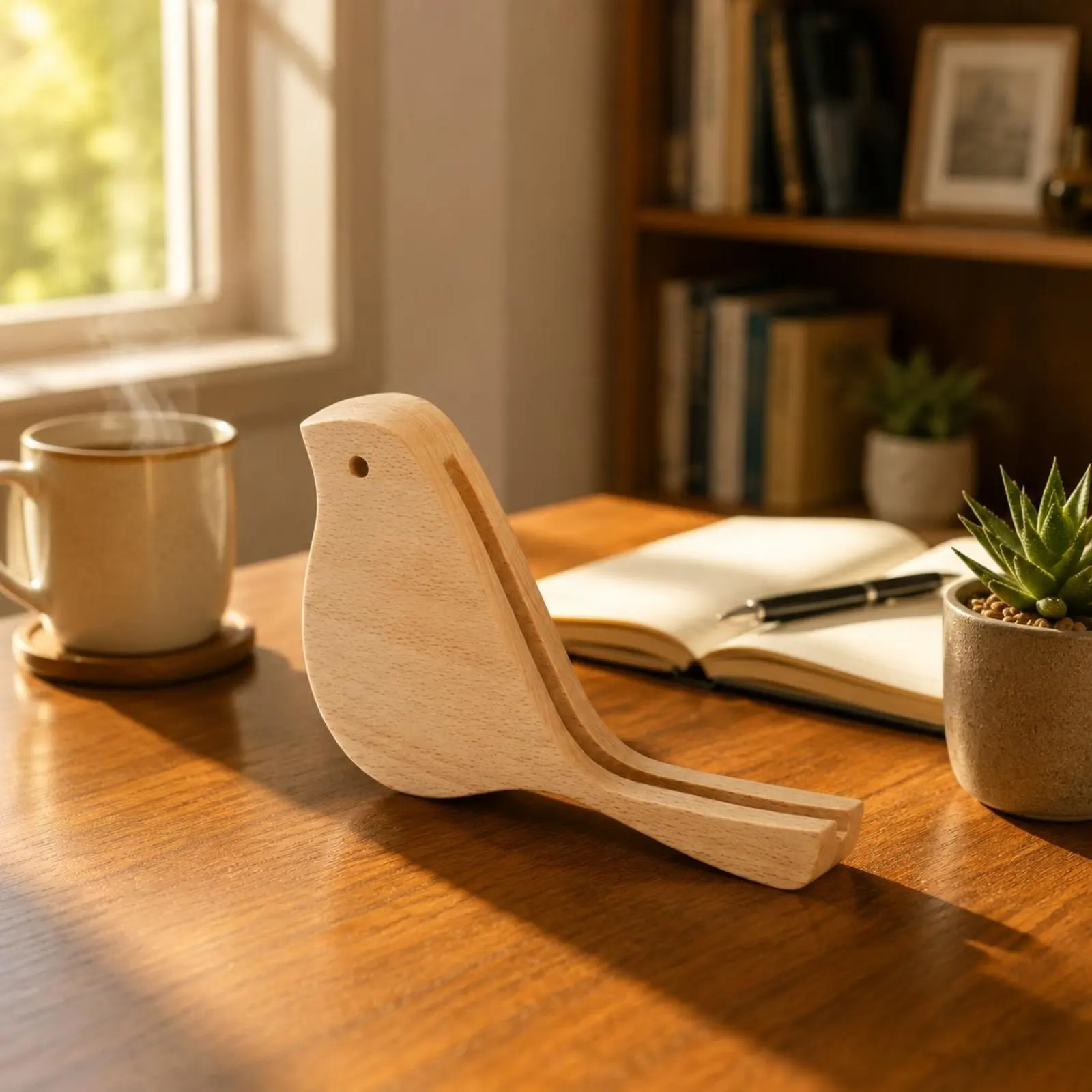 Wood Postcard Holder Creative Shape Wooden Bird Holder Bird Card Stand Desktop Business Card Display Stand Elegant for Office