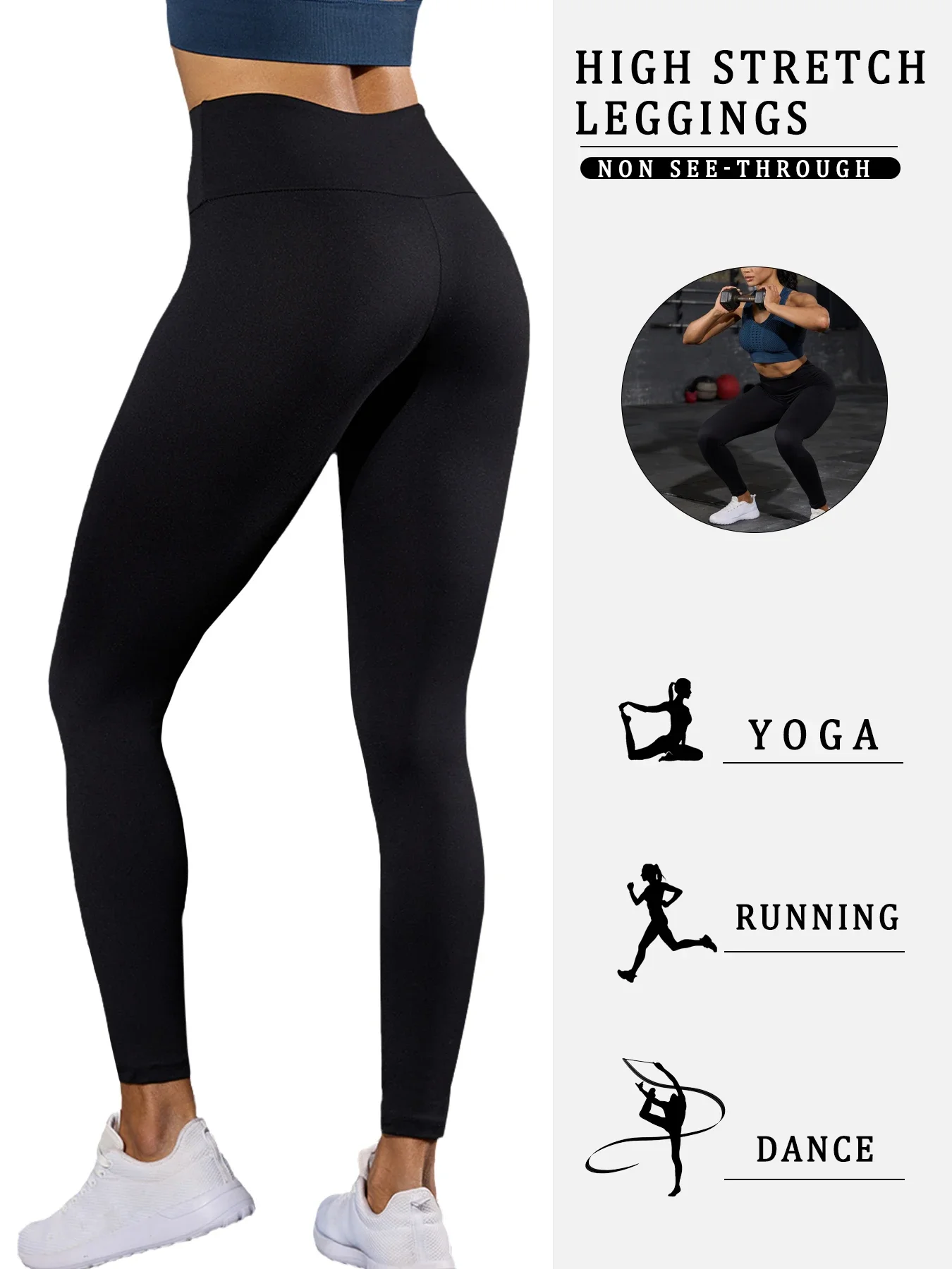 Women's Leggings Tummy Control High Waisted Leggings - Super Soft Stretchy Fabric for Yoga Running Workout and Home Leisure Wear