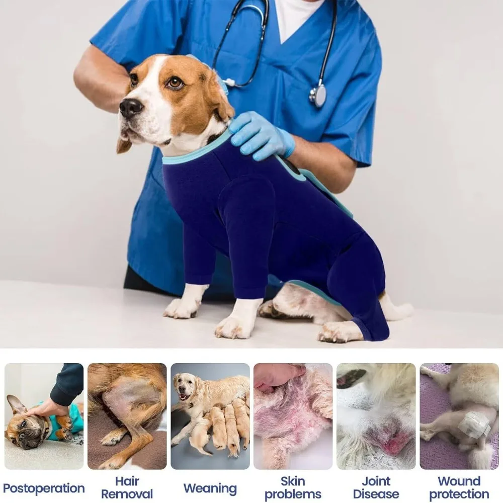 Anti Lick Dog Surgery Recovery Suit, Spay Neuter Vest, Post-Op Protective Clothing to Prevent Licking Wound Infection
