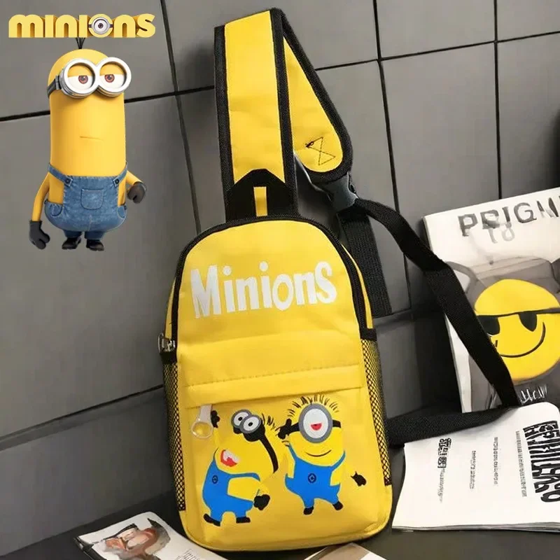 Minions Crossbody Bag Chest Bag Minion Shoulder Bag Messenger Travel Casual Storage Pouch Handbag Anime Backpack Kid Gift Girl