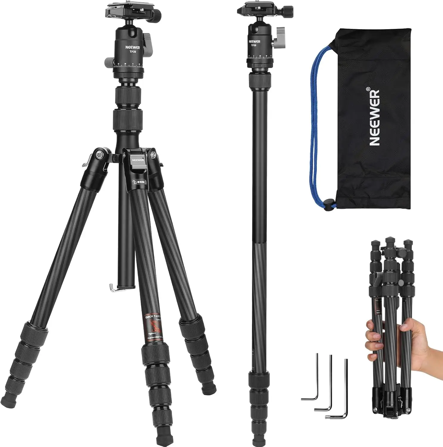 Carbon Fiber Tripod/Monopod for Camera and DSLR Video, 65