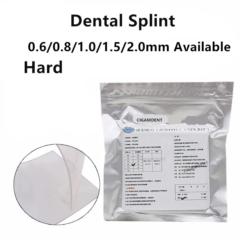 1Pack Dental Splint Sheet Hard Orthodontic Retainer Sheets Thermoforming Material Vacuum Forming Teeth Whitening 0.6/0.8/1.0/2.0