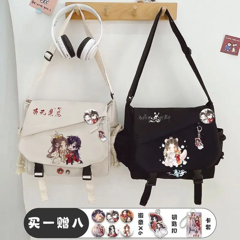 Anime céu bênção oficial hua cheng xie lian ombro grande capacidade tote crossbody sacos casual saco do mensageiro