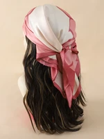 Luxury Brand 2023 Silk Square Scarf Women Cat Neck Hair Tie Band Beach Hijab Kerchief Head Headbands Bandana Female Foulard 70cm 5
