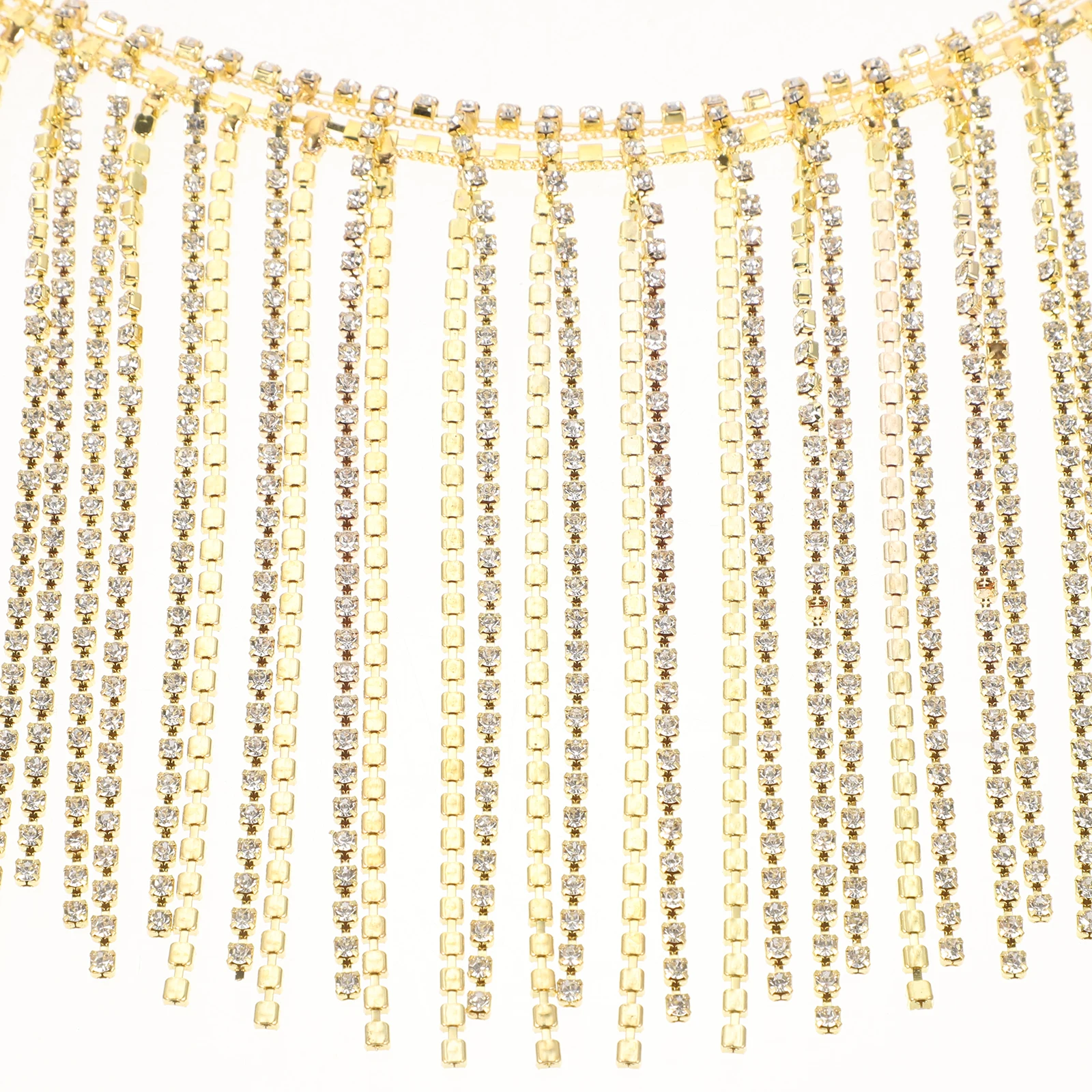 

Rhinestone Ribbon Tassel Chain Exquisite Crystal Claw Chain Multifunctional Diy Fringe Trim For Clothes Jewelry Craft