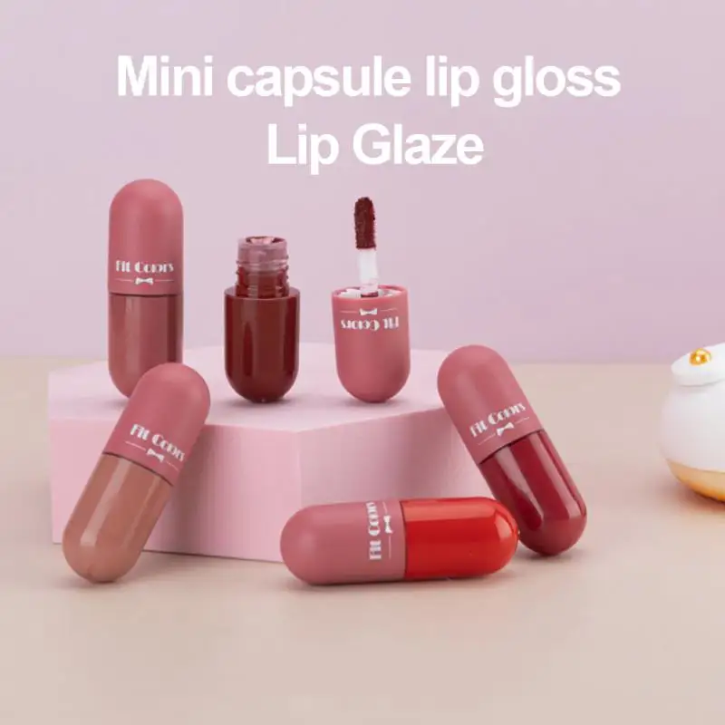 Moisture Lipstick Velvet Matte Lipstick 5 Colors Mini Pill Lipgloss Cosmetics Capsule Lip Glaze Soft Mist Lip Gloss Lips Makeup