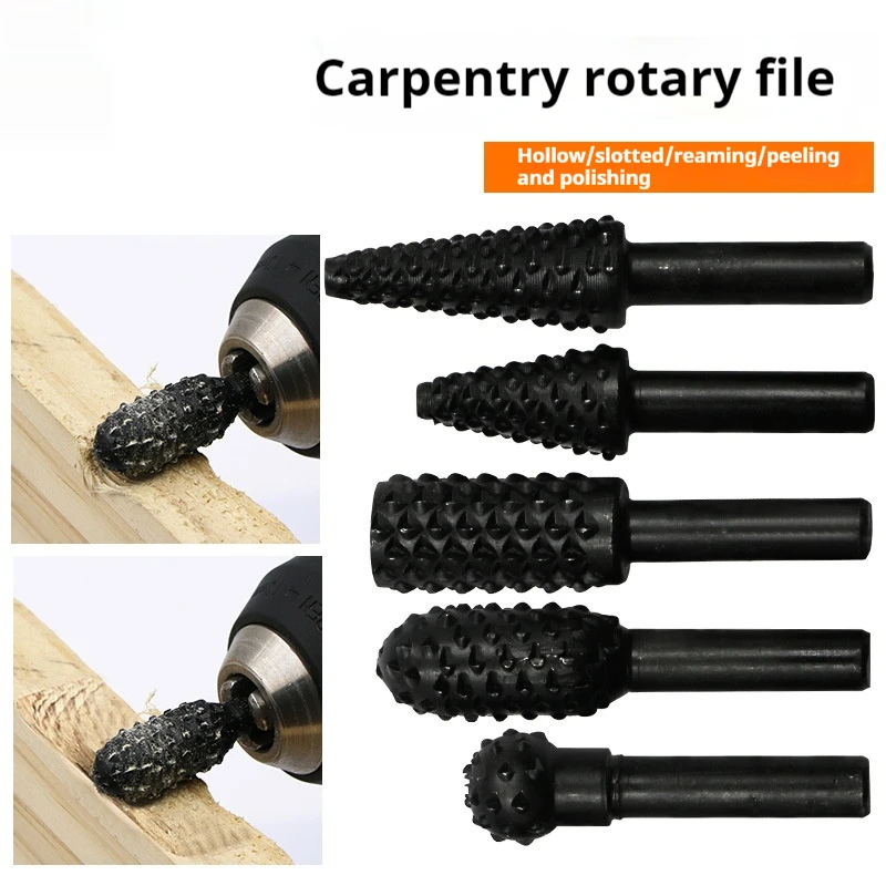 

32/5000 5-Piece Woodworking Shaped Rotary File Wood Carving Knife Woodworking File Grinding Head Embossed Rotary File