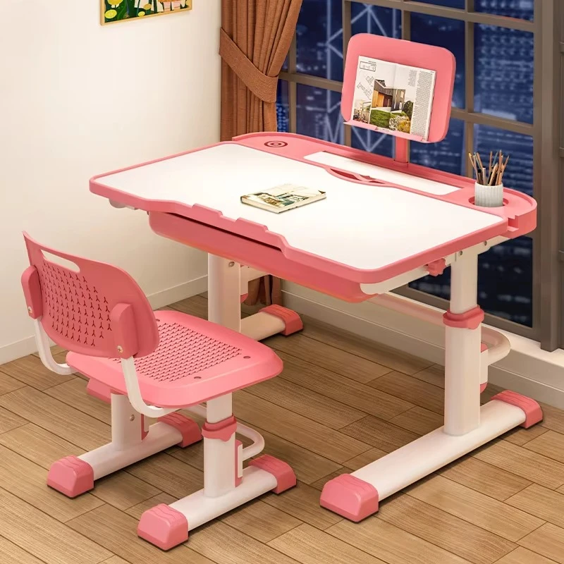 Study Chairs Home Furniture Cheap Study Desk with Adjustable Height for Primary School Children Ergonomic Kids Learning Desk