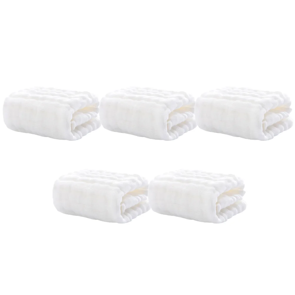 

5pcs Pink Pure Towels Muslin Baby Washcloths Burp Cloths Saliva Hand Towels Soft Absorbent