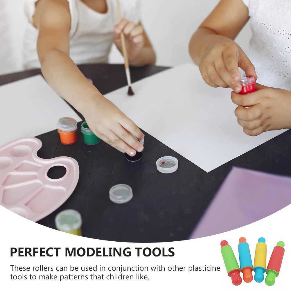 

4pcs Clay Tools For Kids Supplies Plasticine Roller Art Craft Kit Modeling Dough Accessories Baking Tools Kitchen Bar
