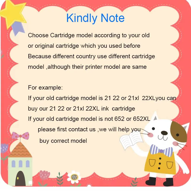 For HP 21 22 Ink Cartridge for HP 21XL 22XL HP21 Deskjet F2180 F2280 F4180 F2200 F380 D1460 D2330 D2345 D2360 D2430 D2445Printer