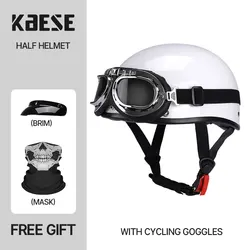 Cascos de motocicleta Retro para adultos, gorra de seguridad Vintage para locomotora, casco de media cara para Scooter