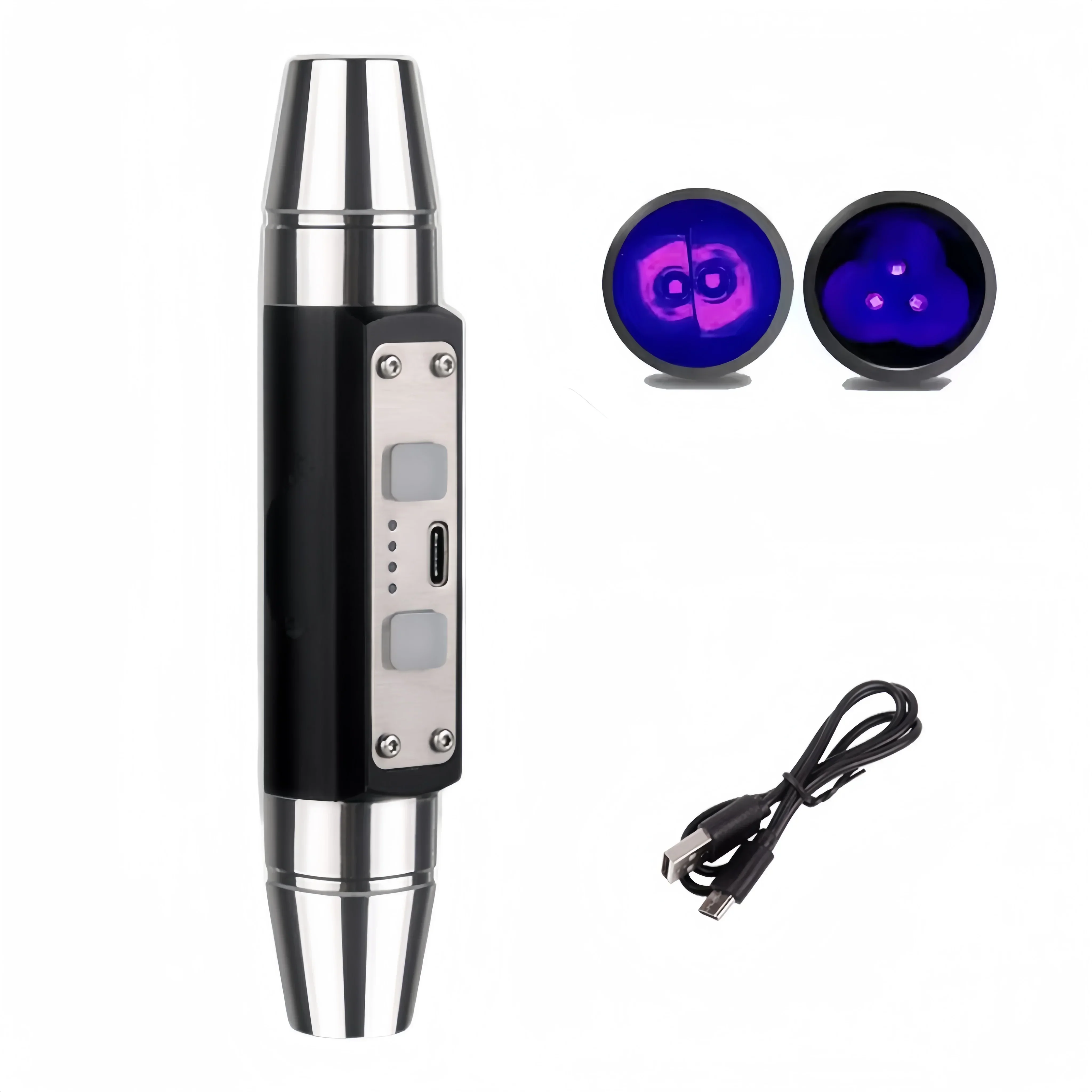 

Rechargeable LED Flashlight & Torch Shortwaves UVC 254nm & Longwave 365nm 395nm UV Lamps Black Filter Tagged Stamp Detector