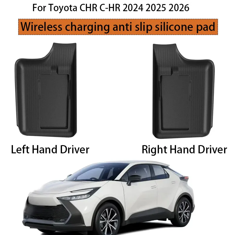 Bezprzewodowa podkładka silikonowa z funkcją ładowania i antypoślizgową powierzchnią na panel sterowania samochodu do Toyota CHR C-HR 2024 2025 2026, akcesoria do wnętrza.