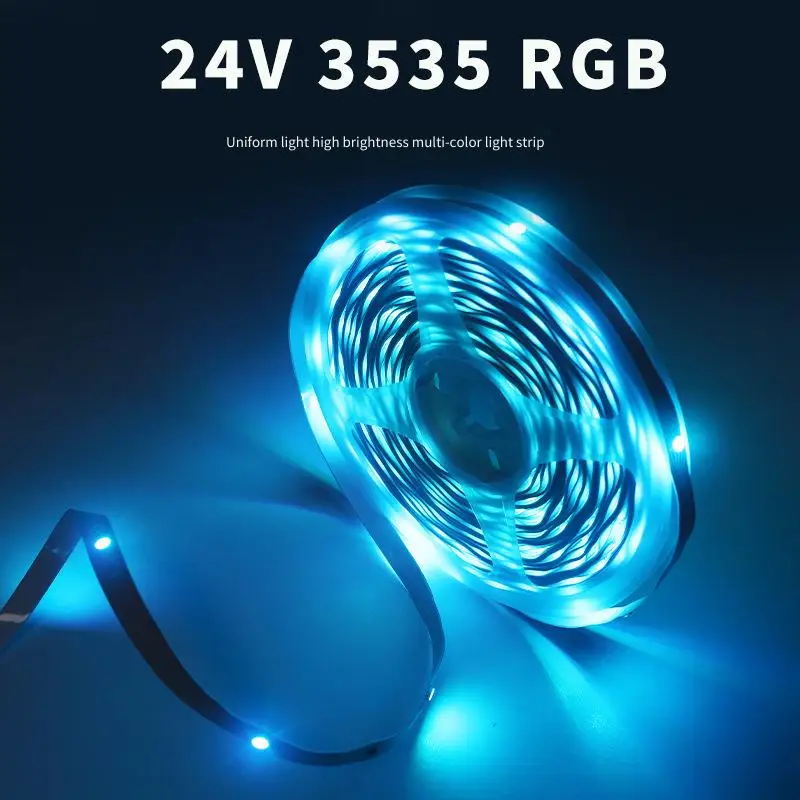 DC24V 3535 RGB Neon LED Strip 10/15/20/30M/40M Bluetooth Music Sync Waterproof Neon Rope Light Color Changing for Party Home